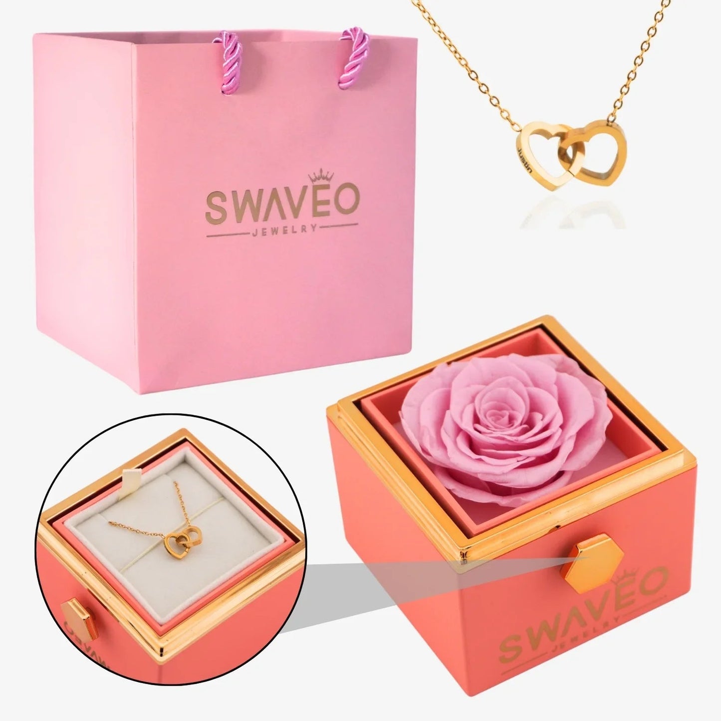 Ewige Rose mit Halsband