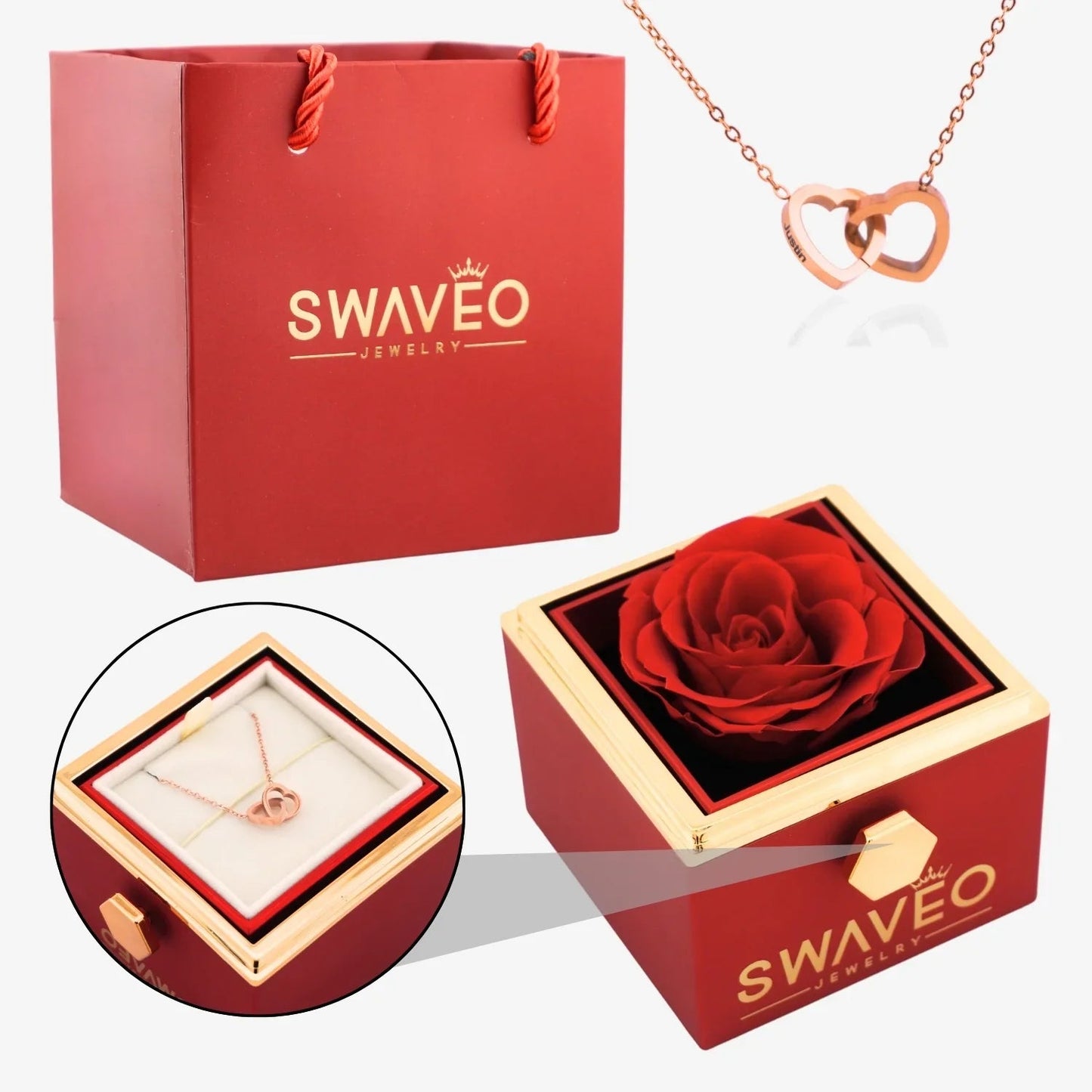 Ewige Rose mit Halsband