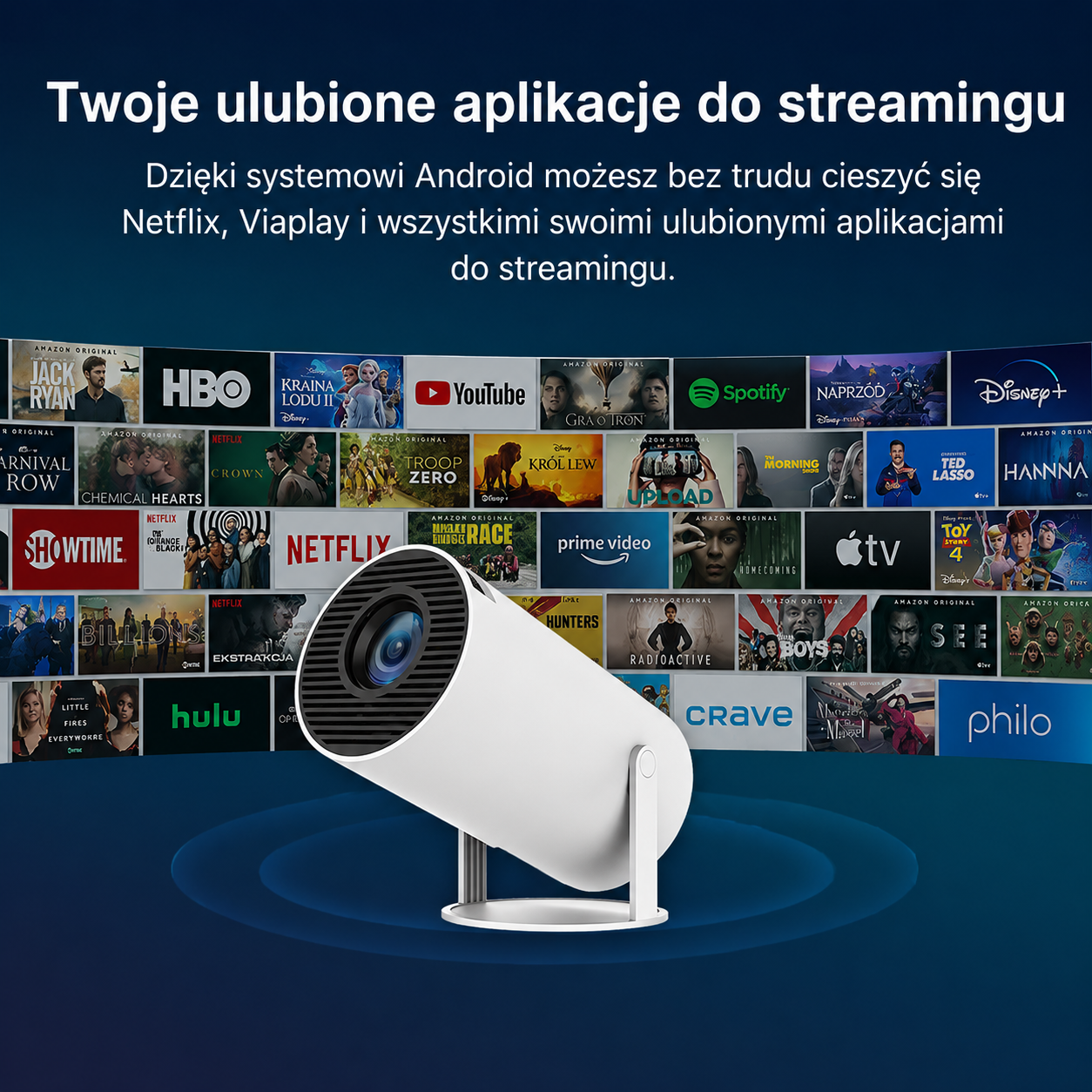 LushHome | Inteligentny projektor Smart HD do kina domowego