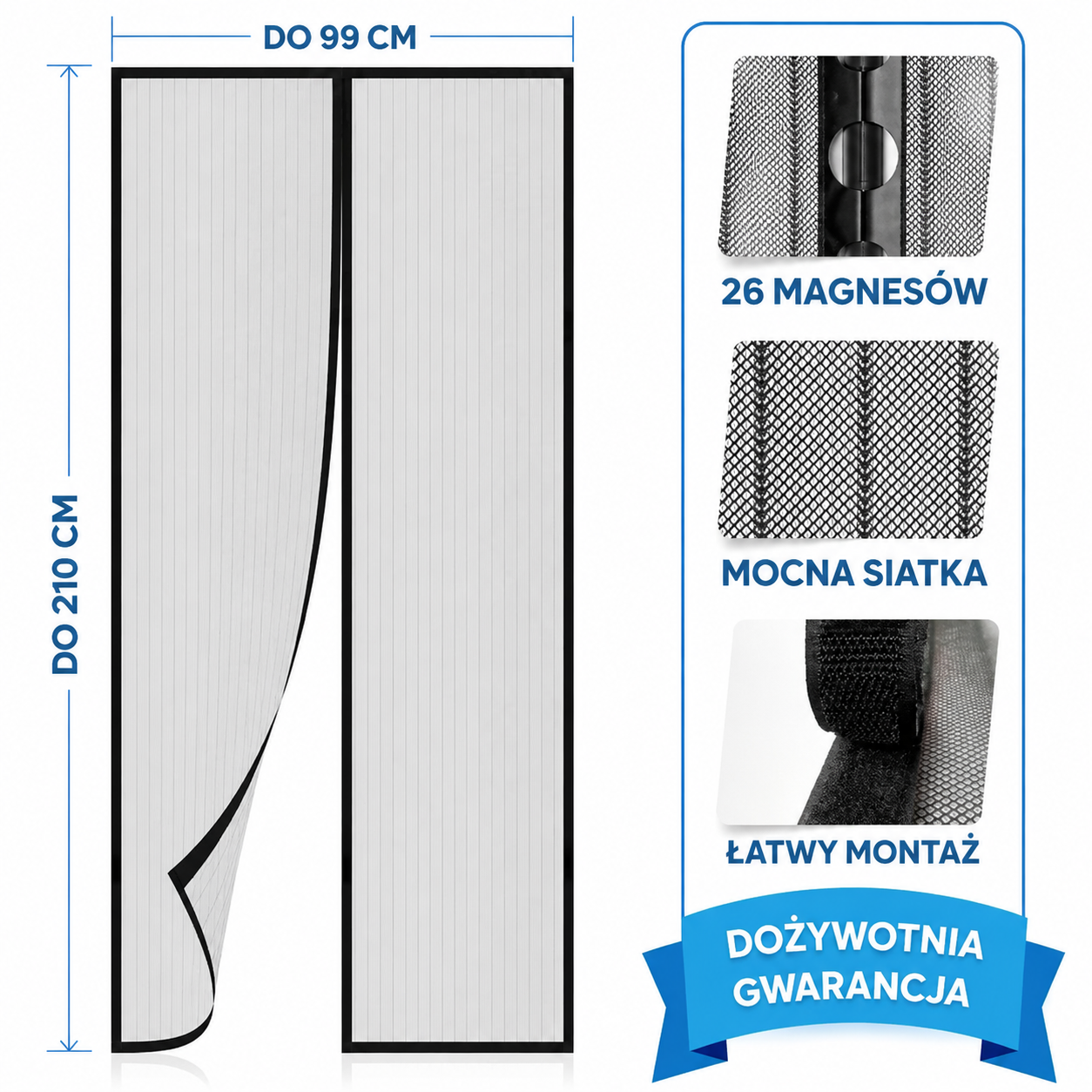 Lush EasyGuard | Magnetyczna moskitiera drzwiowa