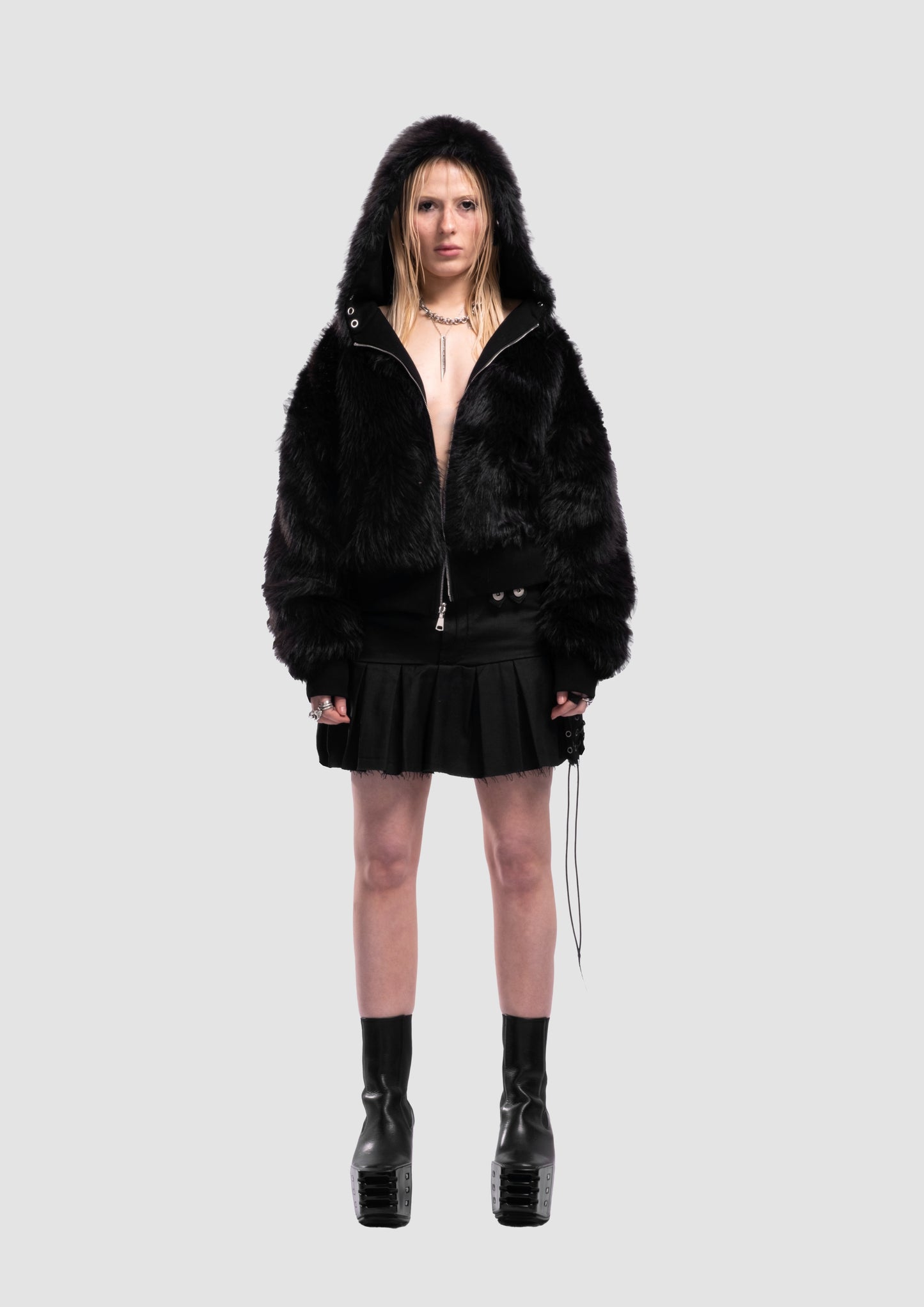 LUSH YETI FUR WENDBARE ZIP-HOODIE-JACKE