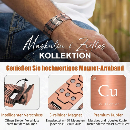 Reines Kupfer-Magnetarmband – Schmerzen lindern und Durchblutung fördern