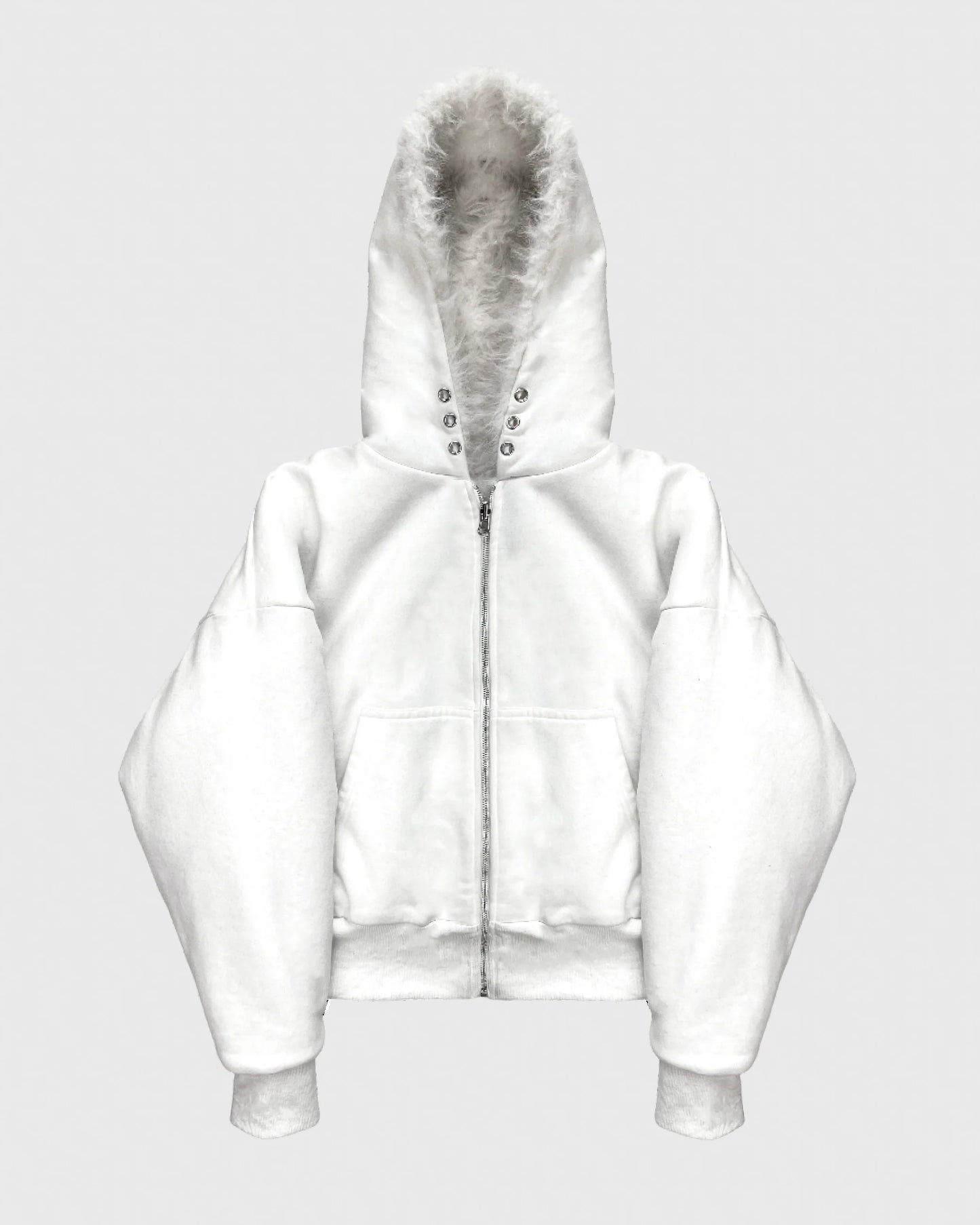 LUSH YETI FUR WENDBARE ZIP-HOODIE-JACKE