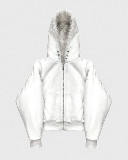 LUSH YETI FUR WENDBARE ZIP-HOODIE-JACKE