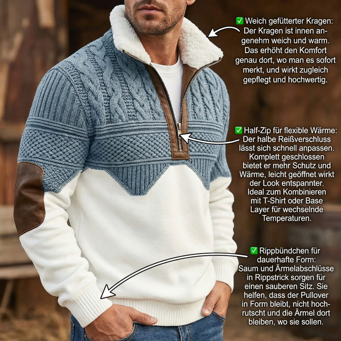 Mason – Reißverschluss-Pullover