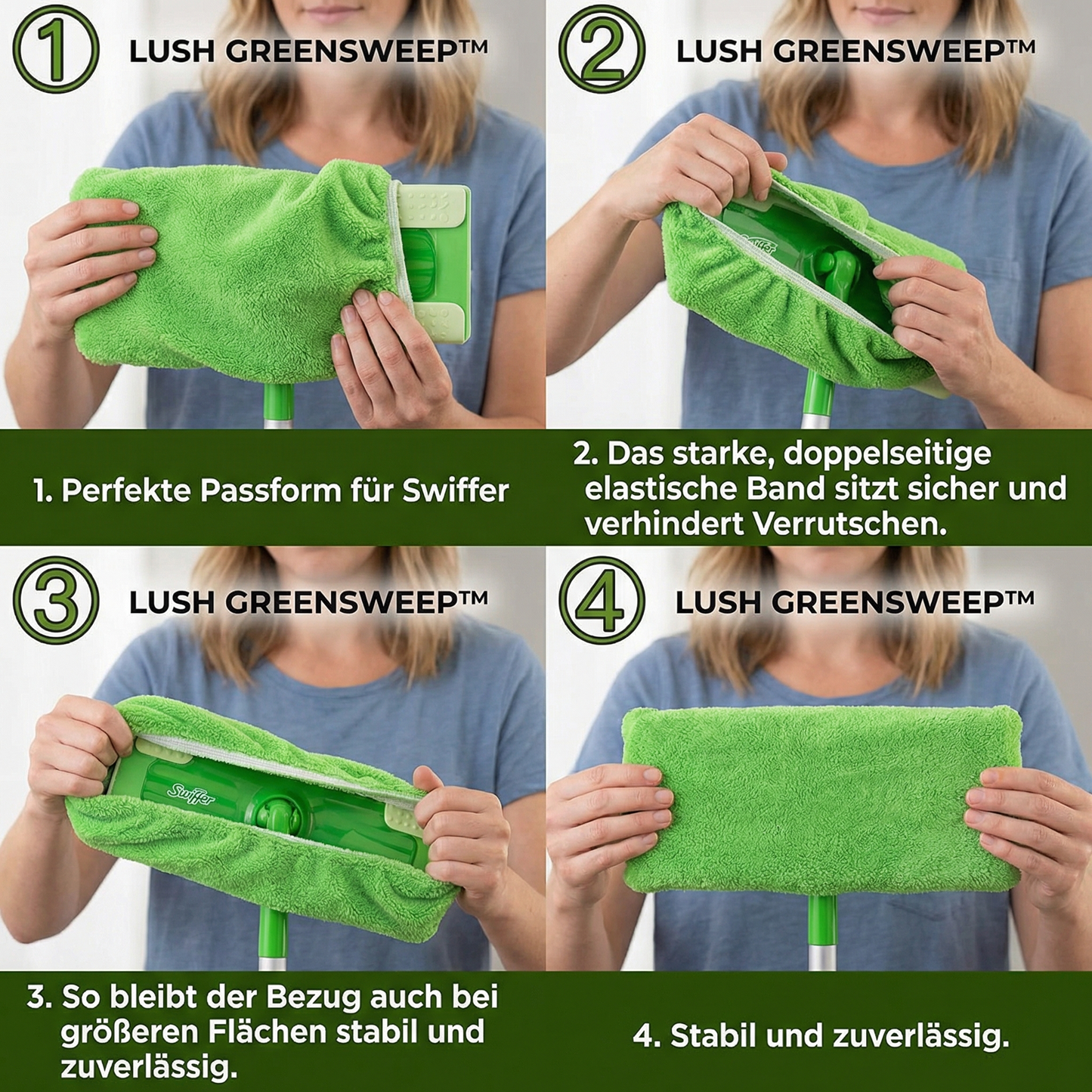 Lush GreenSweep™ – Wiederverwendbarer Mopp für Swiffer