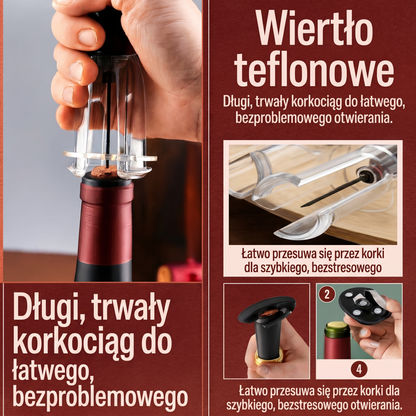 Lush | zestaw korkociągu i otwieracza do wina z pompką powietrzną