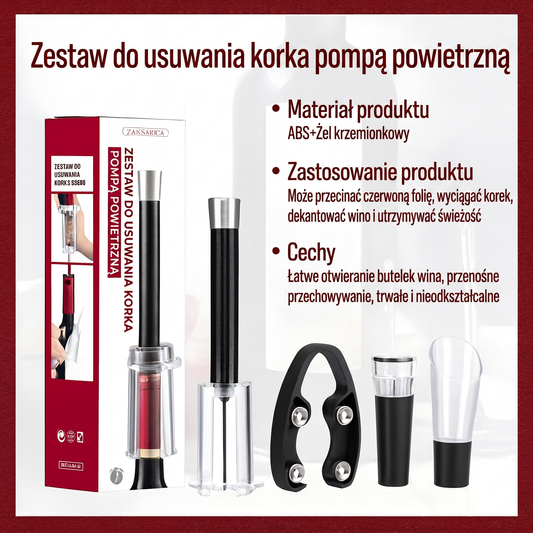 Lush | zestaw korkociągu i otwieracza do wina z pompką powietrzną