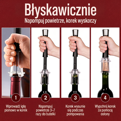 Lush | zestaw korkociągu i otwieracza do wina z pompką powietrzną