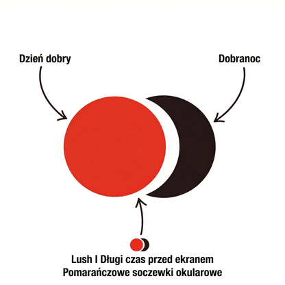Lush | Pomarańczowe soczewki do długiej pracy przed ekranem