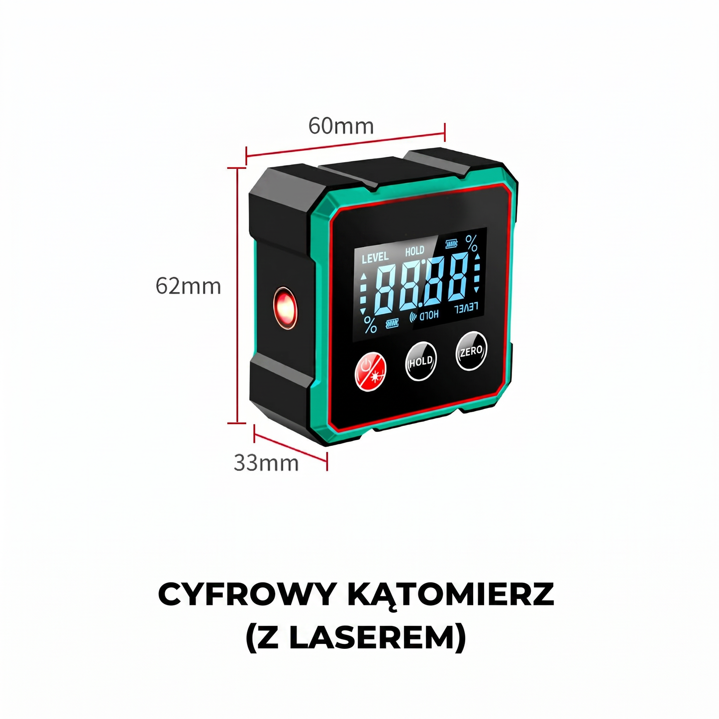 Magnetyczny cyfrowy kątomierz laserowy