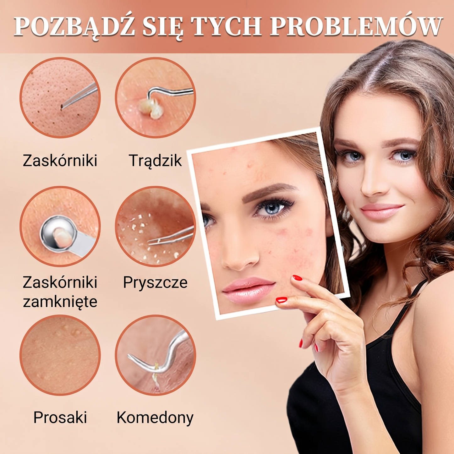 Zestaw narzędzi ze stali nierdzewnej do usuwania zaskórników