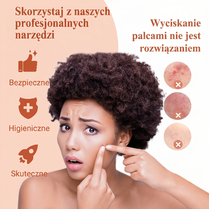 Zestaw narzędzi ze stali nierdzewnej do usuwania zaskórników