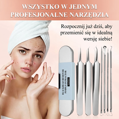 Zestaw narzędzi ze stali nierdzewnej do usuwania zaskórników