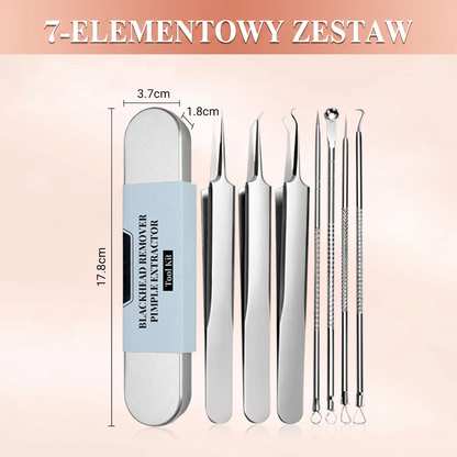 Zestaw narzędzi ze stali nierdzewnej do usuwania zaskórników