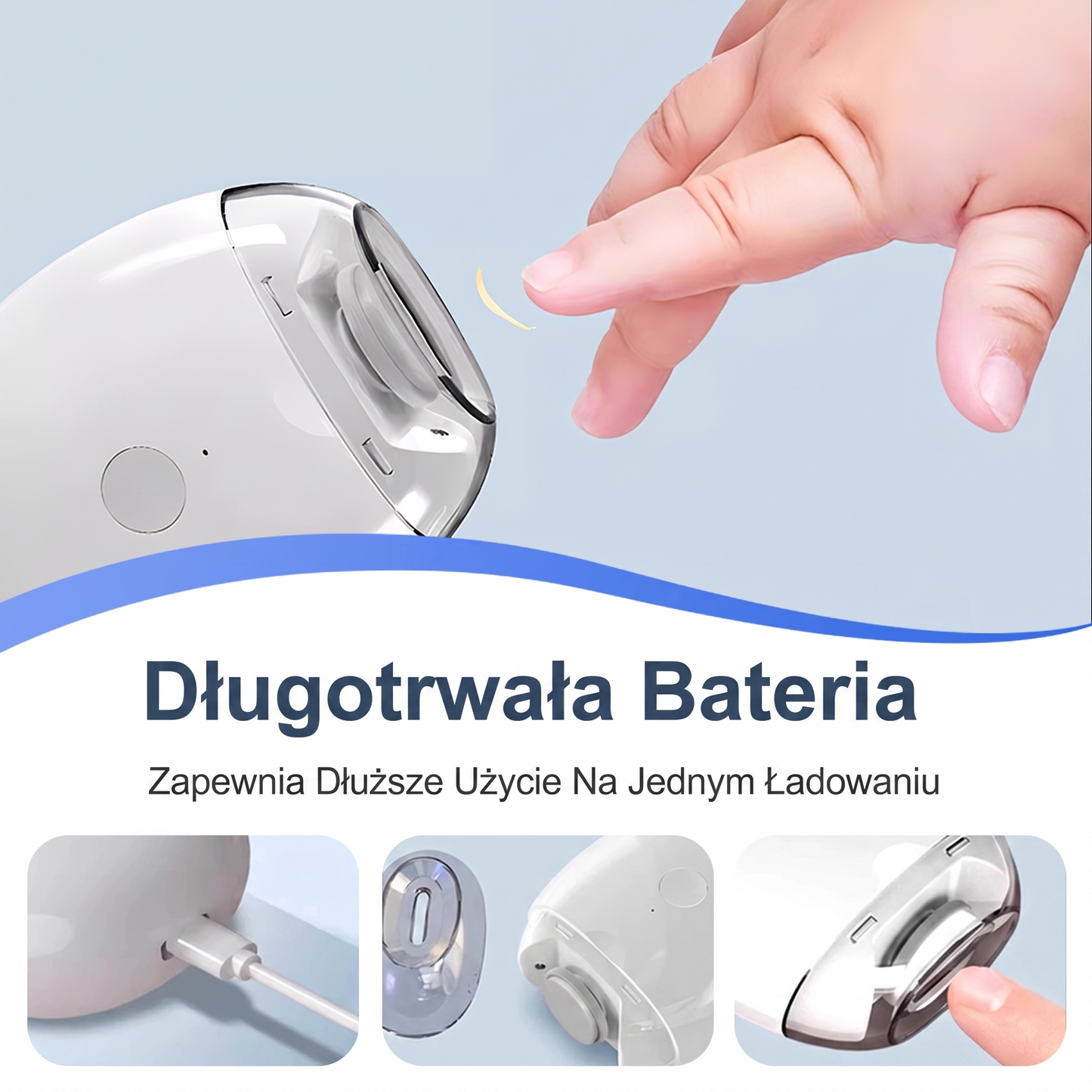 Elektryczna pilniczka do paznokci dla dorosłych i dzieci