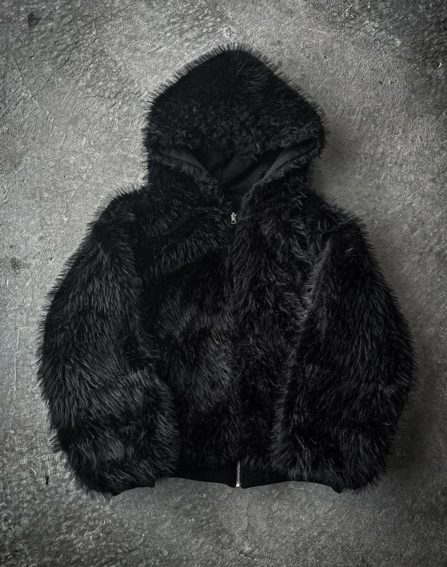 LUSH YETI FUR WENDBARE ZIP-HOODIE-JACKE