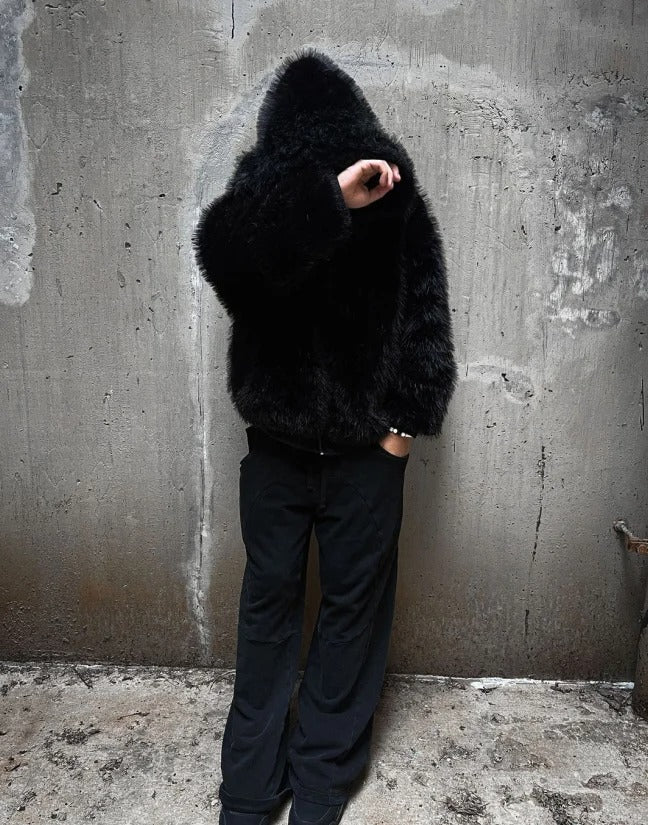 LUSH YETI FUR WENDBARE ZIP-HOODIE-JACKE